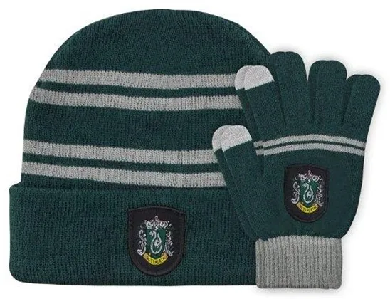 Harry Potter - Mössa/Handskar Slytherin Barn set EU - Mössa